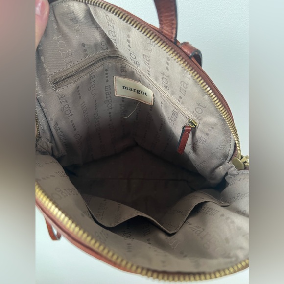 MARGOT NEW YORK BROWN GENUINE LEATHER MINI BACKPACK - Picture 3 of 7